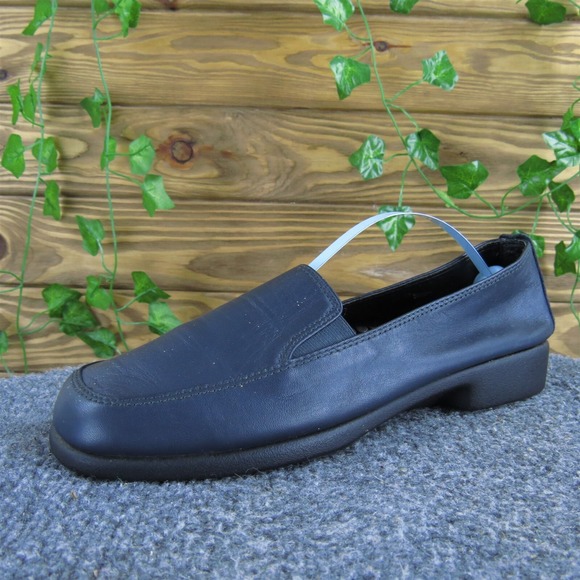 Hush‎ Puppies Women's  Loafer Blue Leather Sz 8.5 Wide Gently Used 2025 - Picture 1 of 7